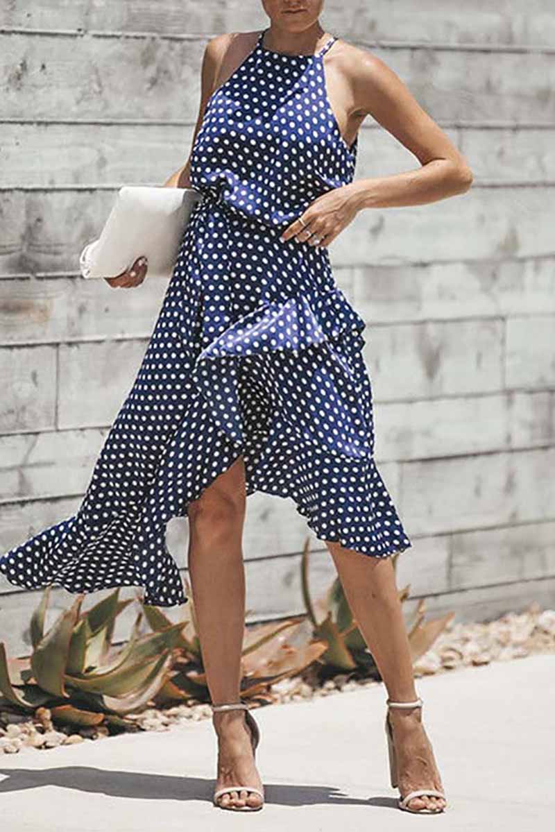 Irregular Polka Dot Dress