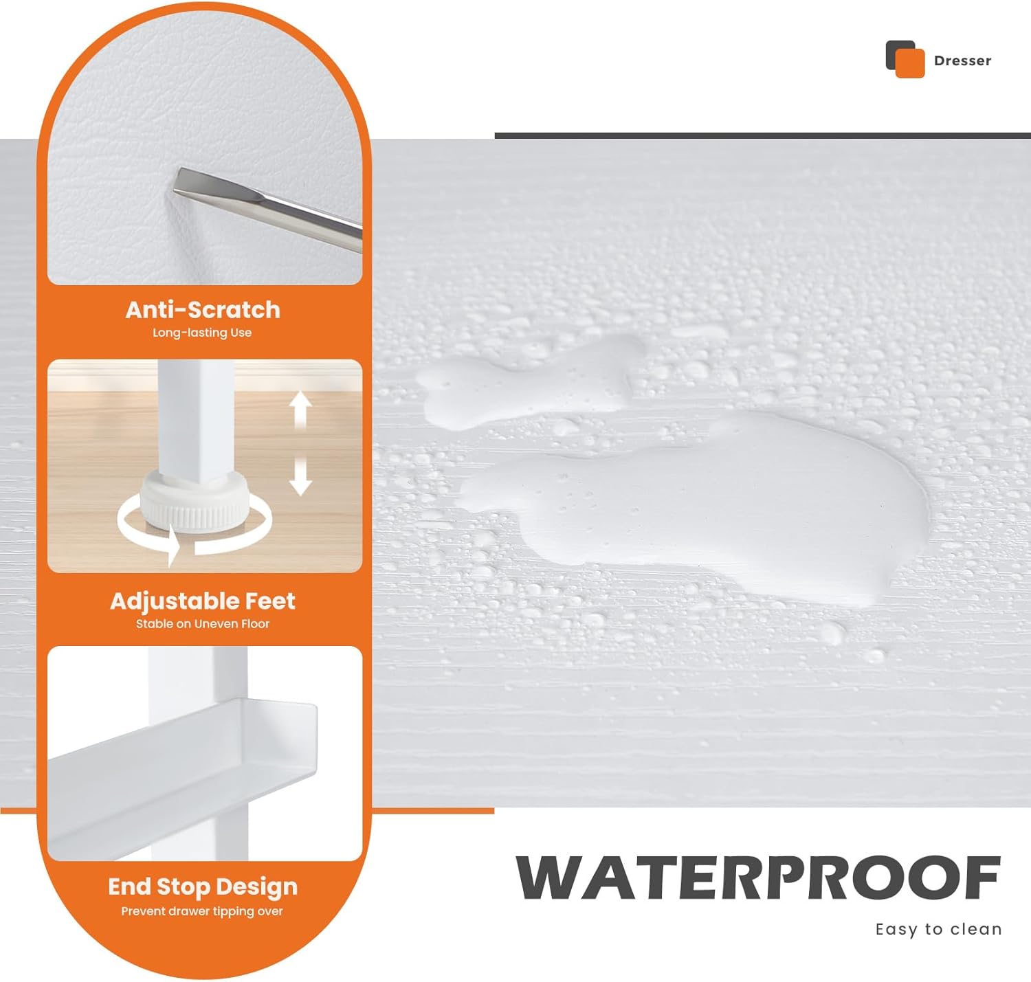 Nightstand Small Bedroom Dresser with 4 Fabric Drawers