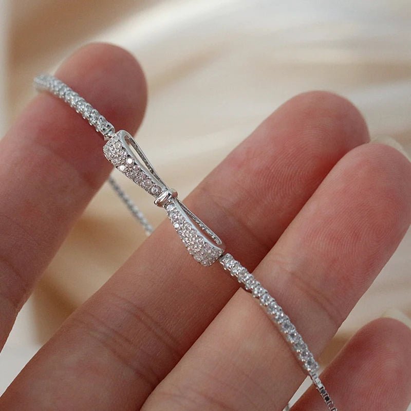 Elegant Diamond Bow Bracelet