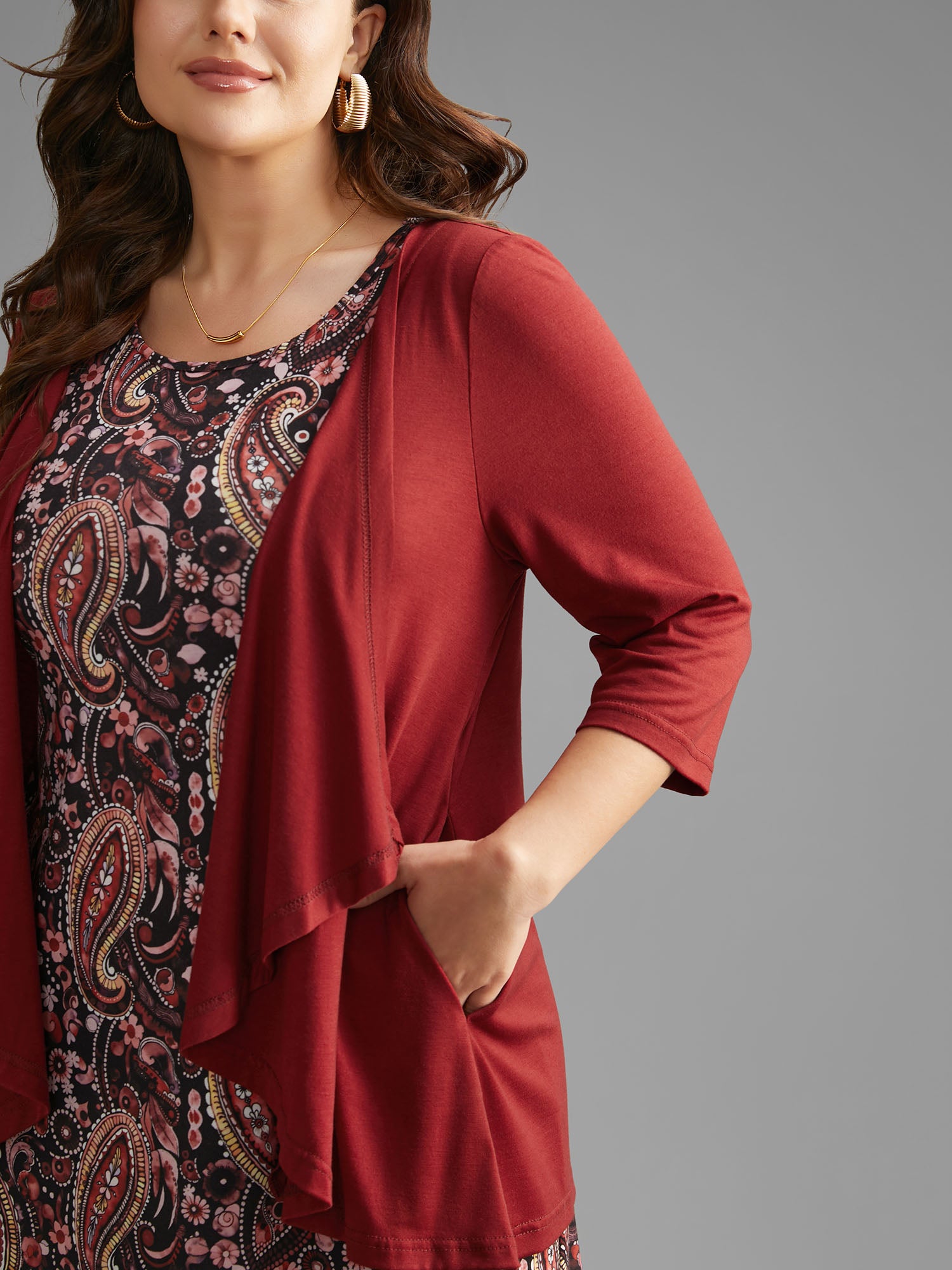 Two Piece Set Bandana Print Knit Dress