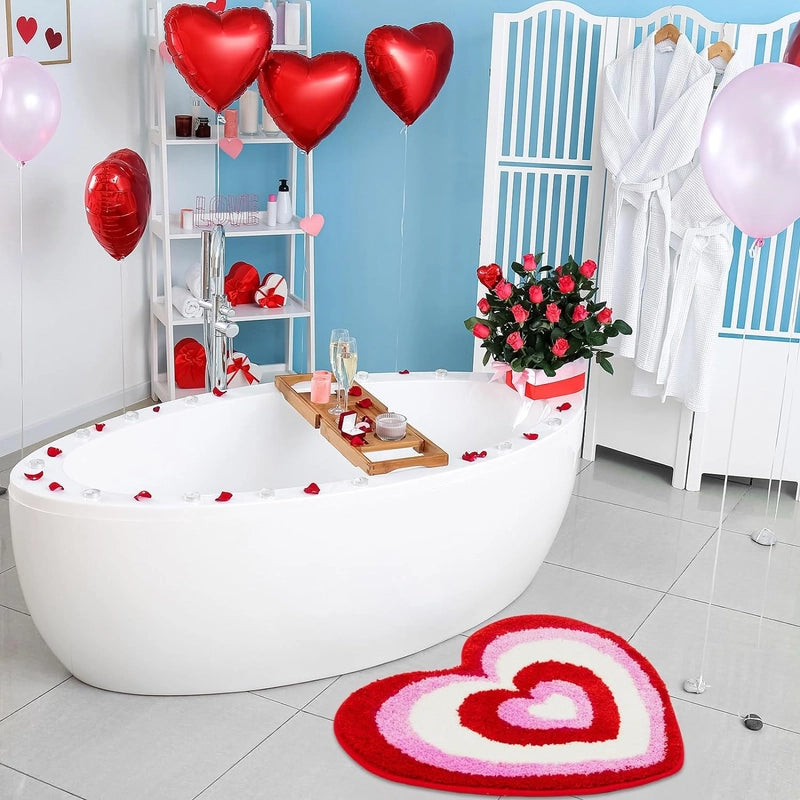 Valentine'S Day Casual Elegant Letter Heart Shape Polyester Carpet Bathing
