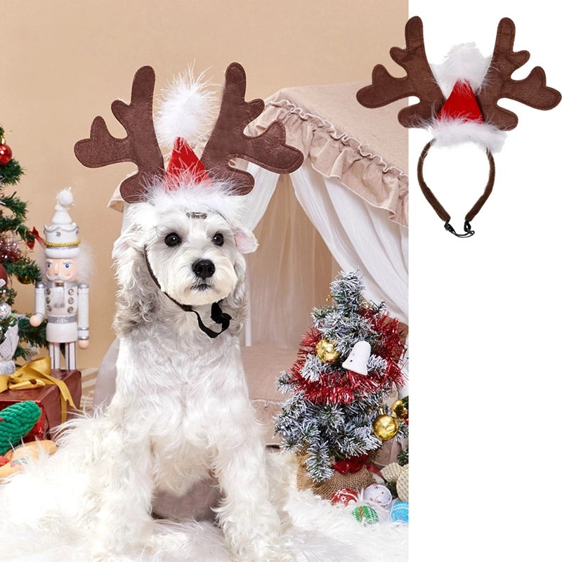 British Style Short Plush Acrylic Christmas Stripe Pet Scarf Pet Tire