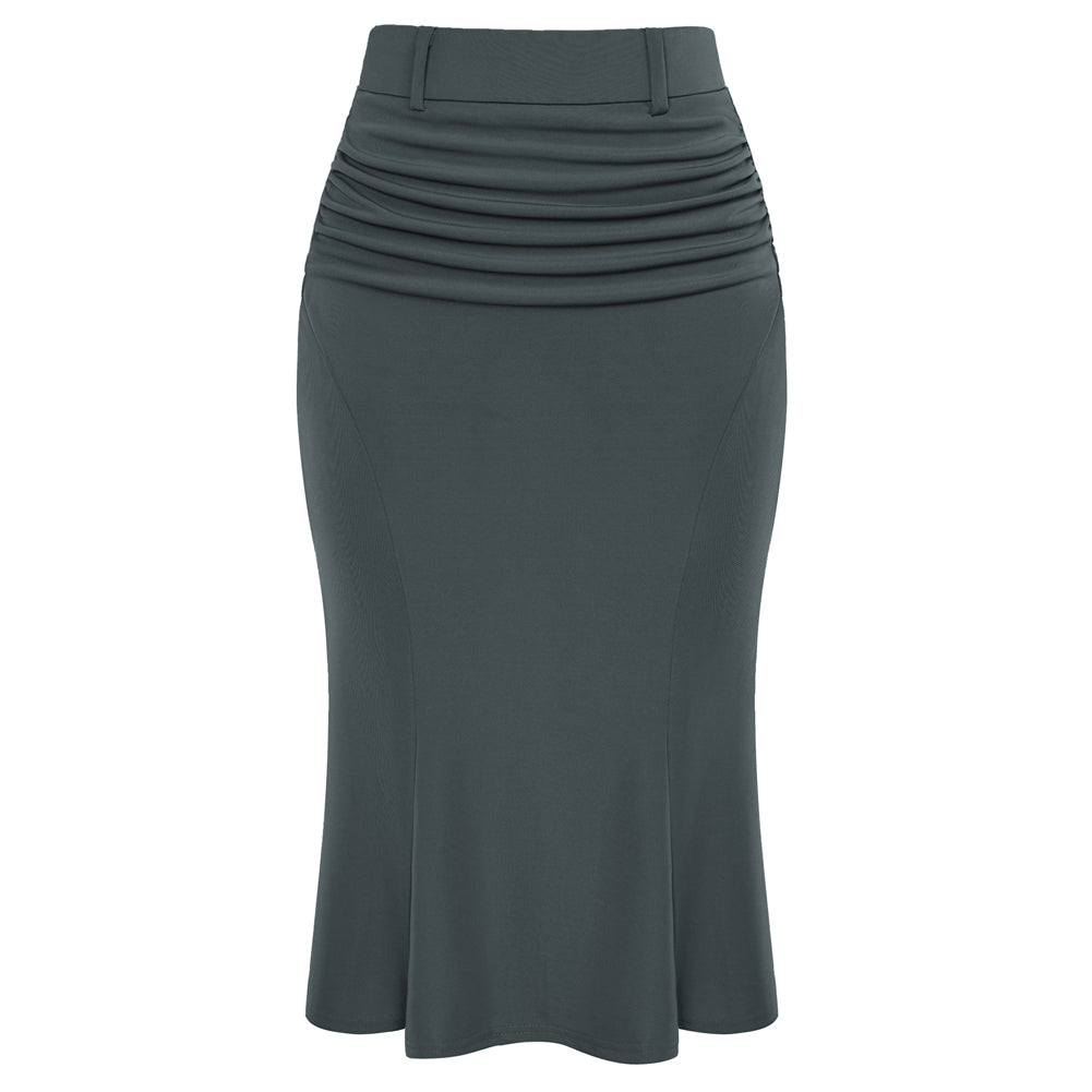 Bodycon Pencil Skirt with Belt Knee Length 1950s Vintage Work Business Skirts