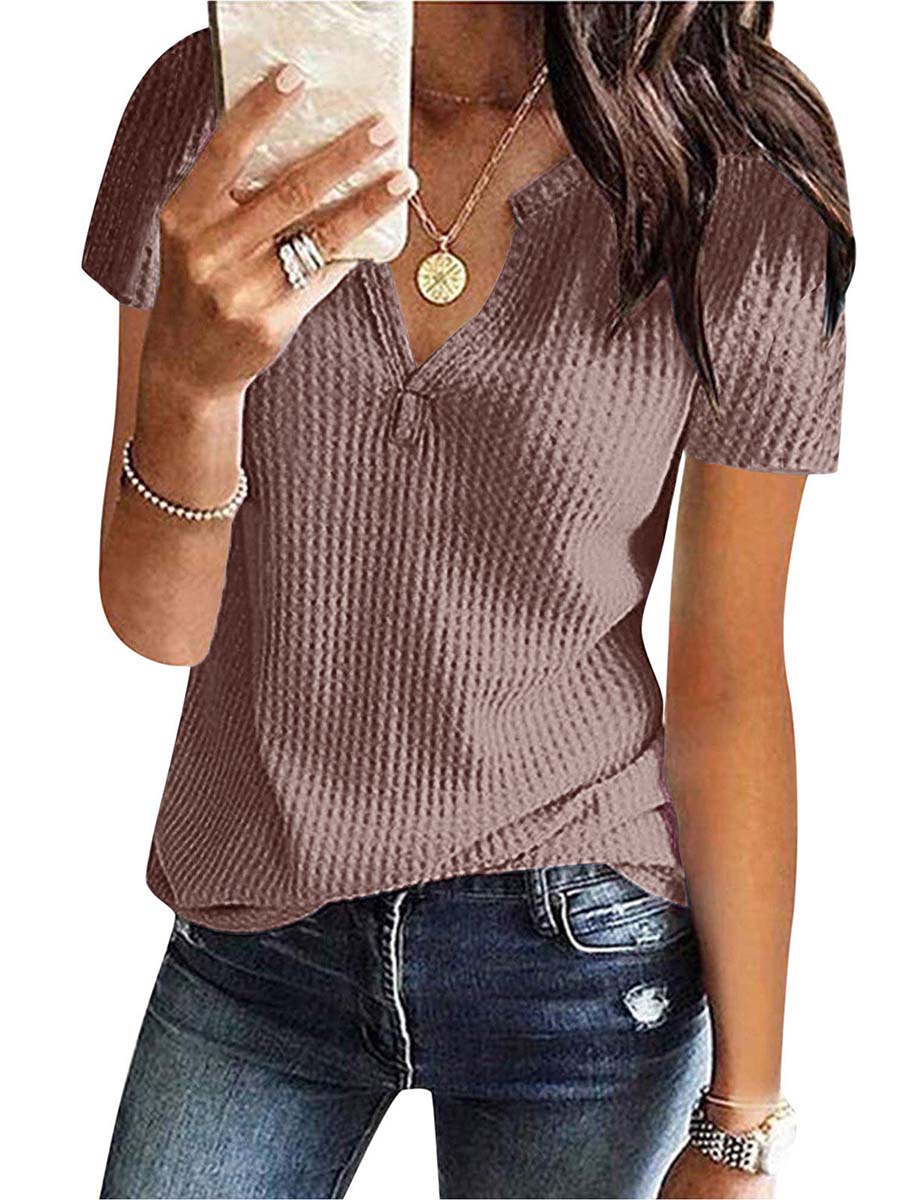 V-Neck Solid Color T-Shirt (16 colors)