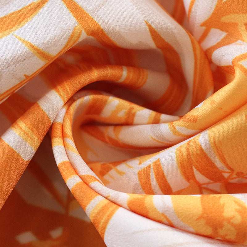 Printed Lace-Up Loose Maxi dress