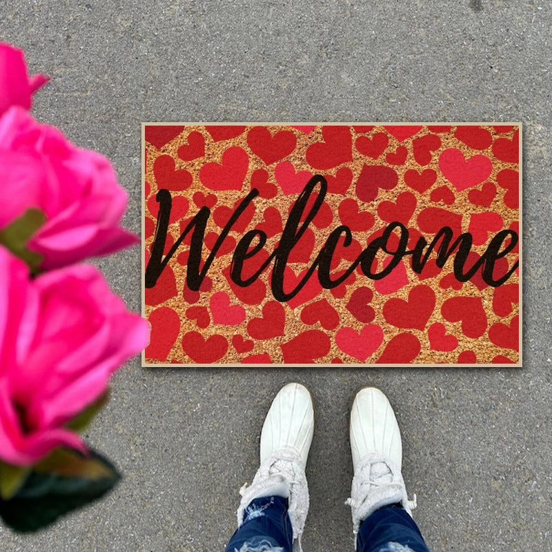 Valentine'S Day Casual Letter Heart Shape Polyester Carpet Bathing