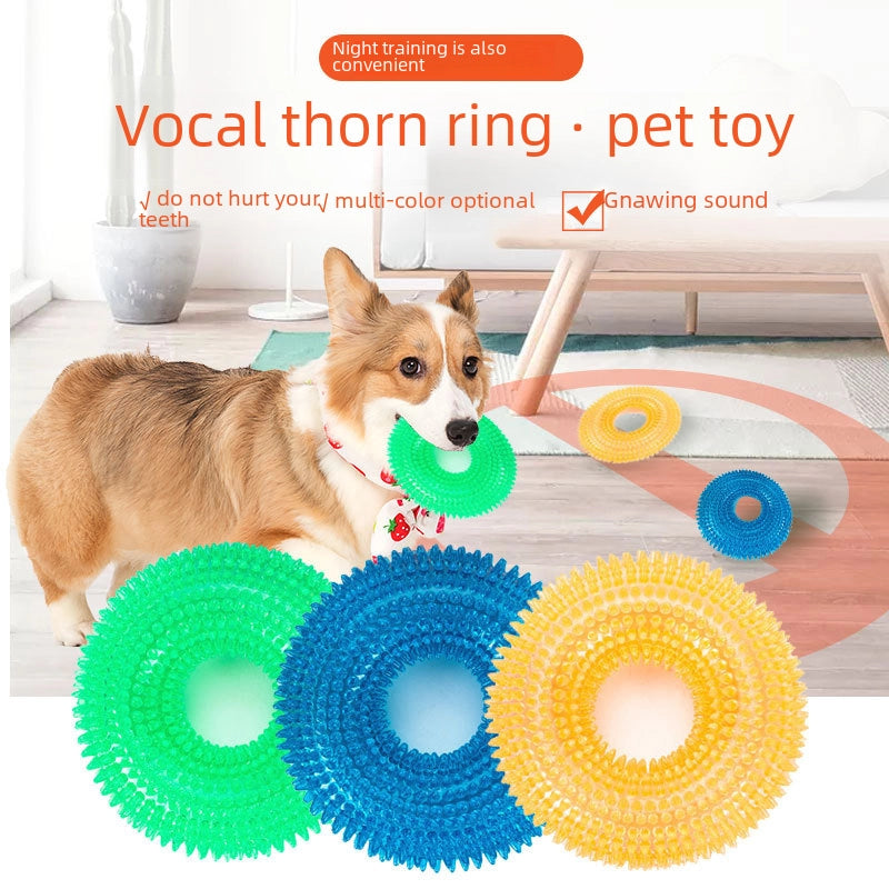 Bite-resistant Sound-making Dog Toy Ball Large Dog Golden Retriever Spikes Tpr Teeth Cleaning Chew Toy
