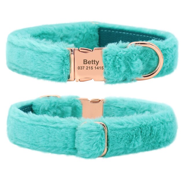 Soft Furry Personalized Dog Cat Collar