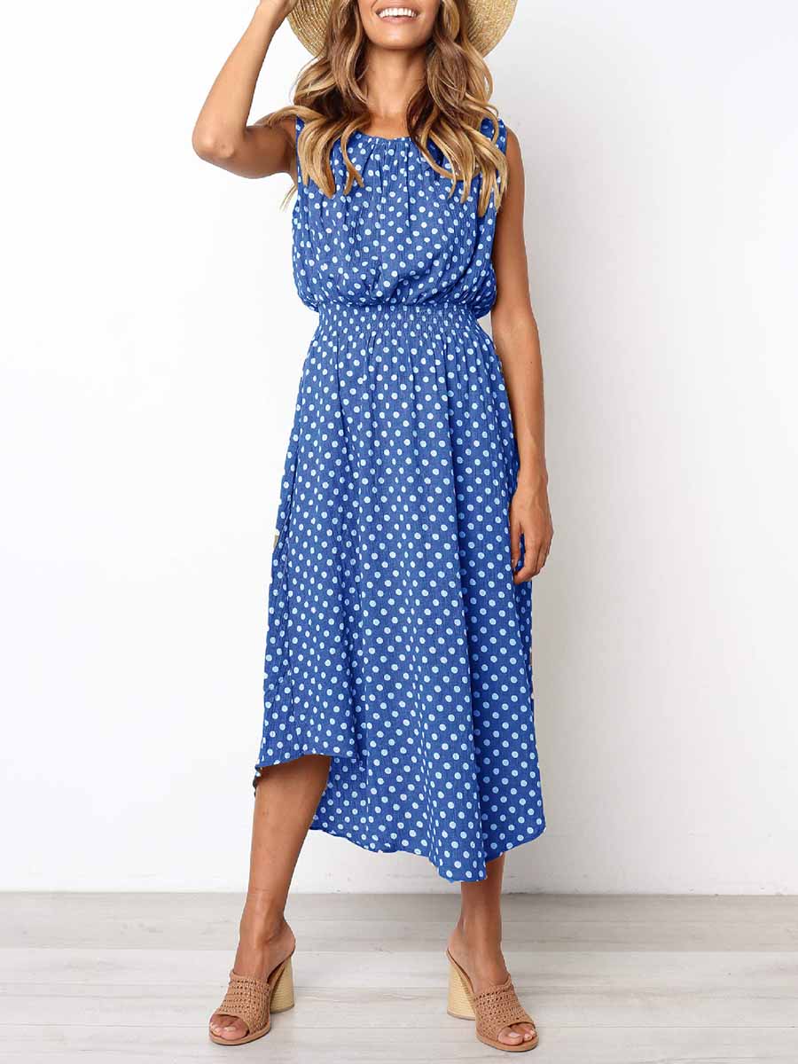 Sleeveless Dot Dress