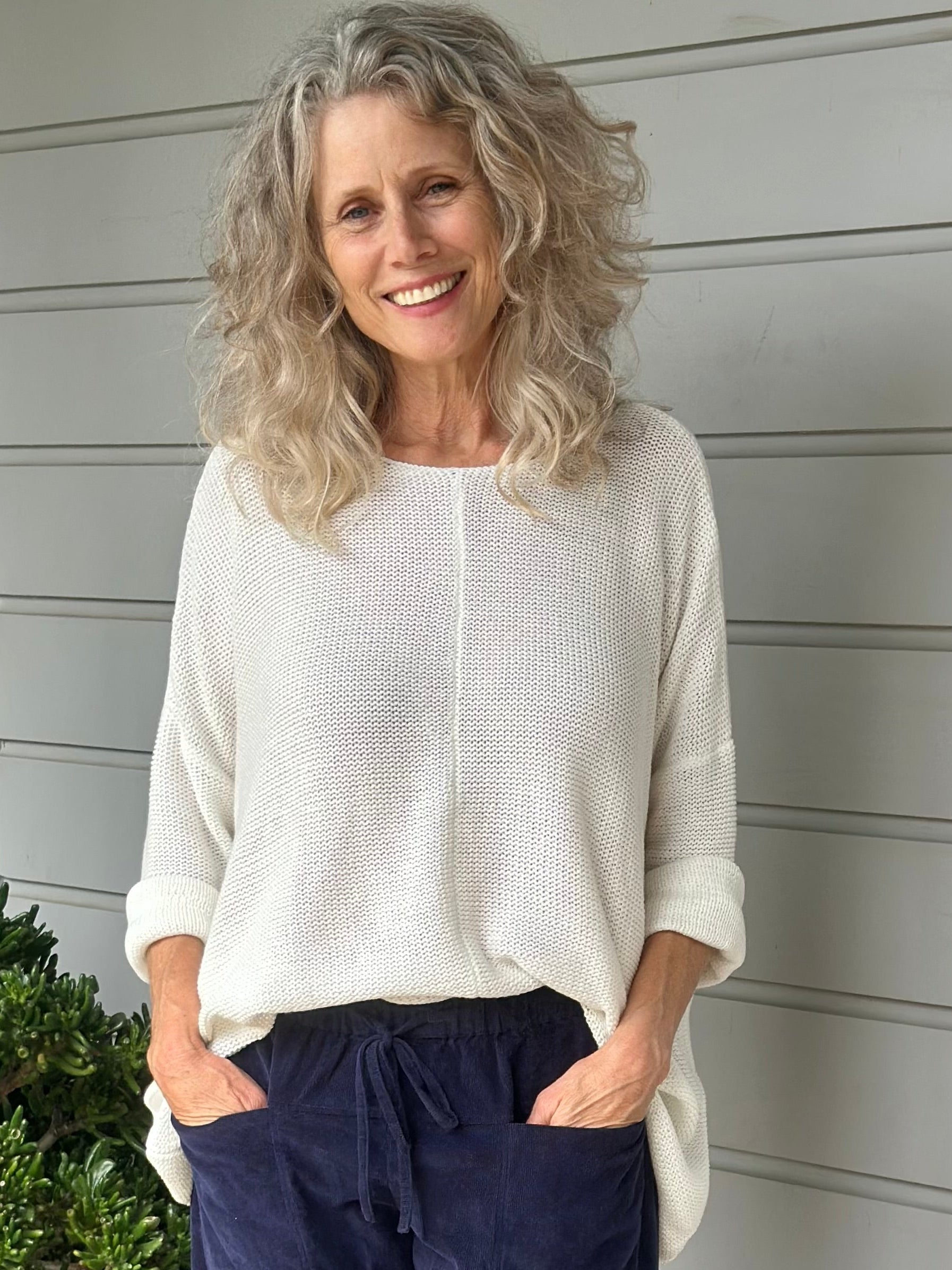 warm white cotton knit