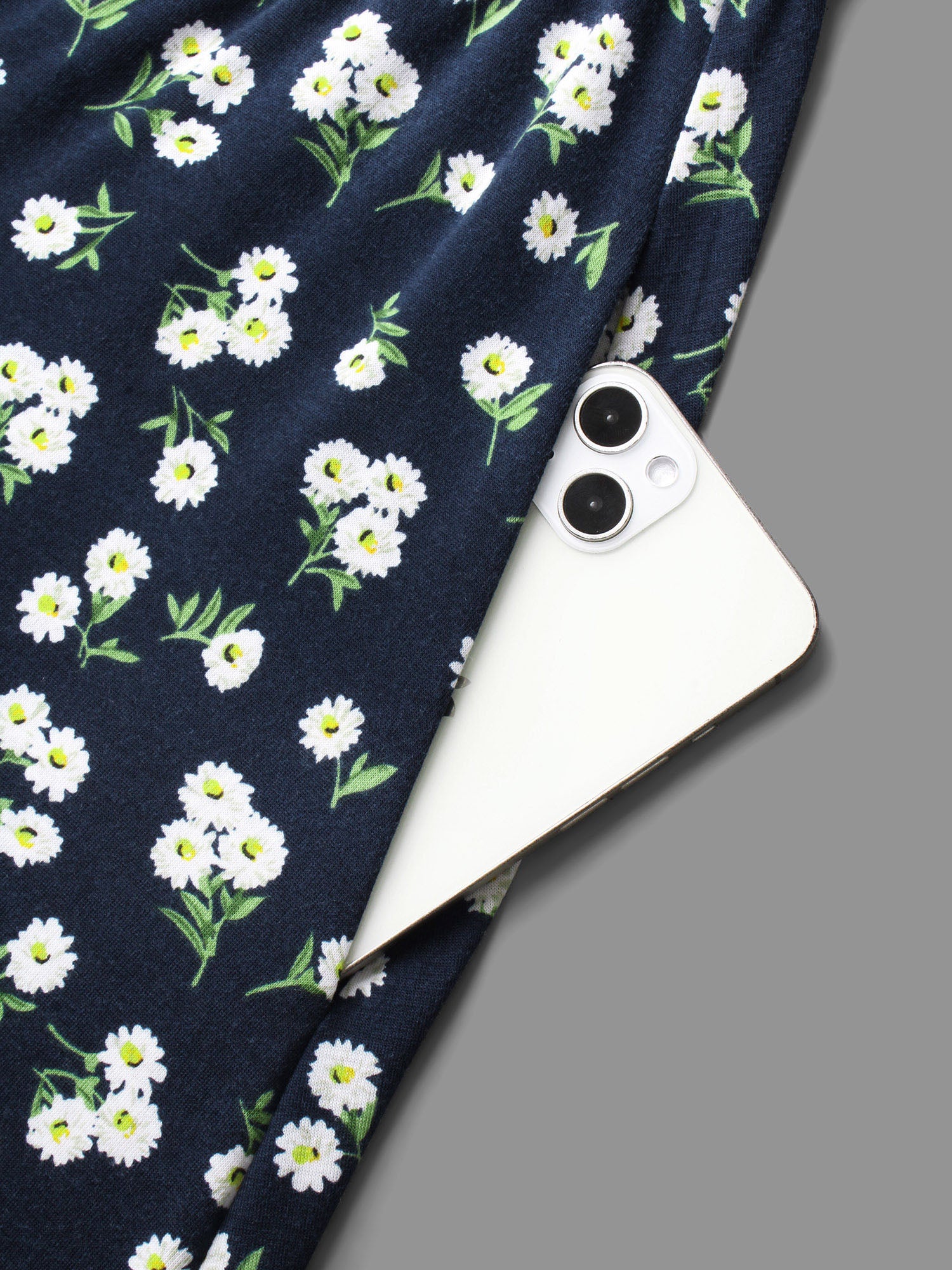 Ditsy Floral Square Neck Pocket Dress