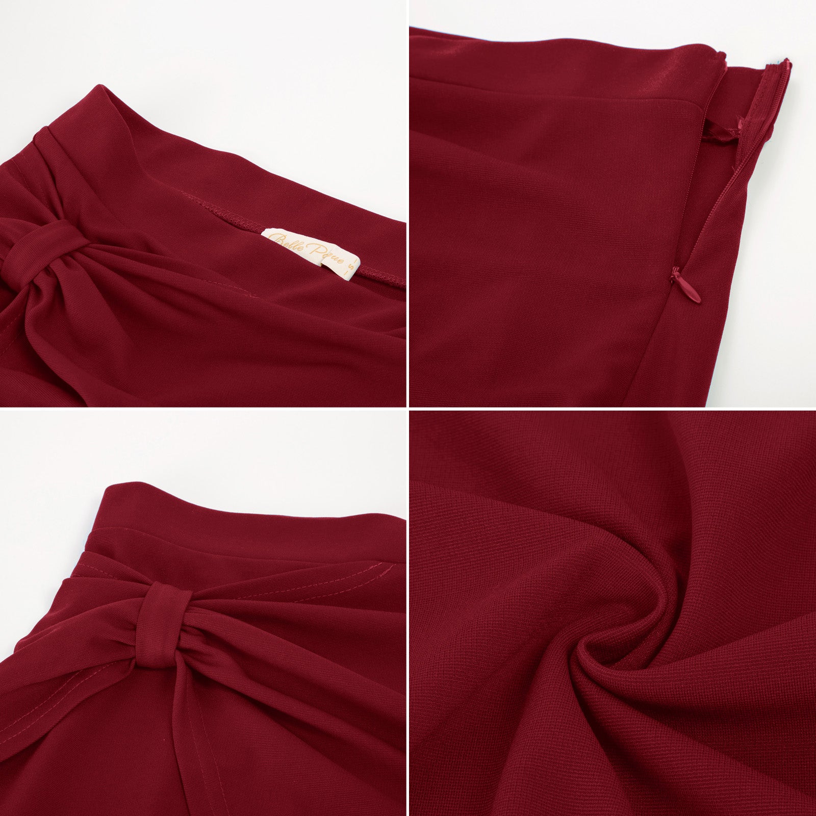 Slit Wrap Bodycon Knee Length Midi Pencil Skirt High Waisted Work Business Skirts