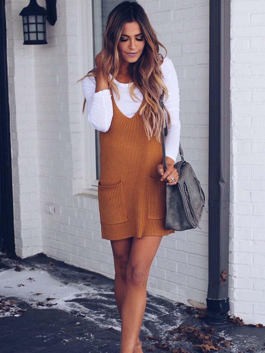 V Neck Sleeveless Knit Vest