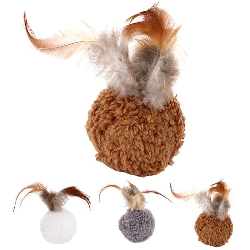 Faux Feather Plush Ball for Cat