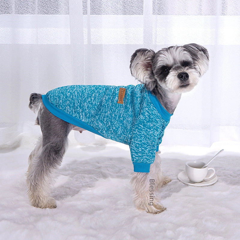 Dog Cat Pet Autumn And Winter Fleece-lined Two-legged Color Warm Sweater Wool Teddy Fadou Clothes Small And Medium-sized Dog