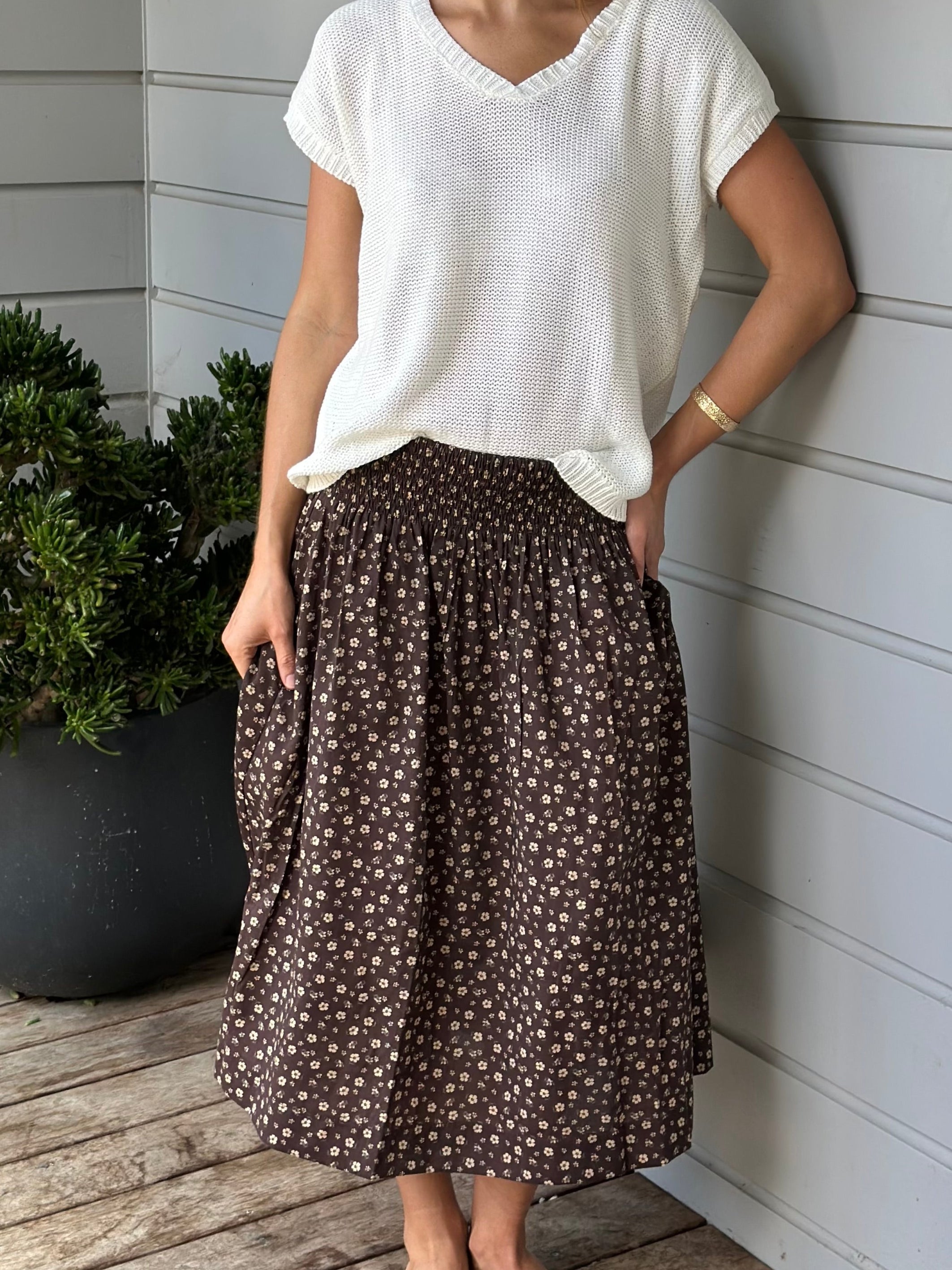 chocolate floral cotton