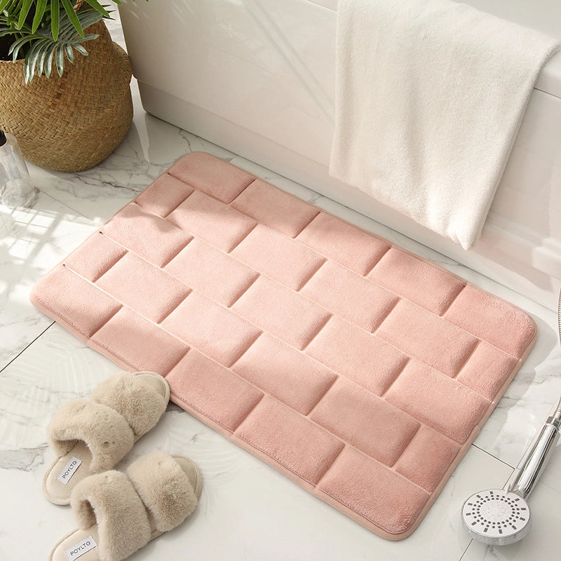 Memory Sponge Door Mat Bedroom Foot Mat Kitchen Mat Bathroom Water Absorbent Quick-drying Carpet Bathroom Non-slip Floor Mat