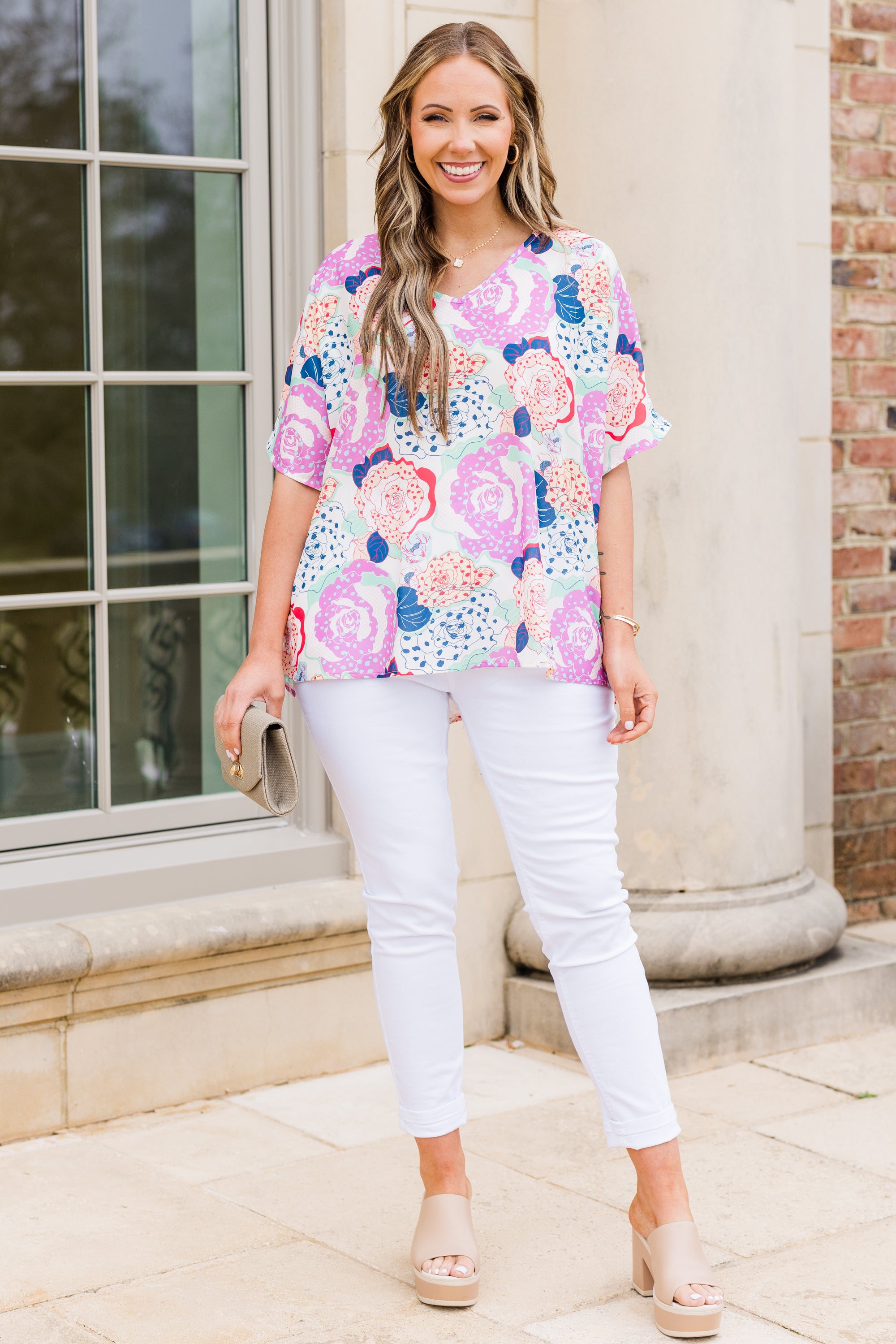 Buzzing With Joy Top. Pink-Red