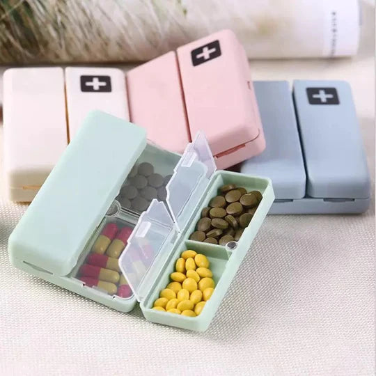 7 Days Foldable Travel Medicine Holder. Weekly Magnetic Pill Storage Box. Tablet Storage Dispenser Container