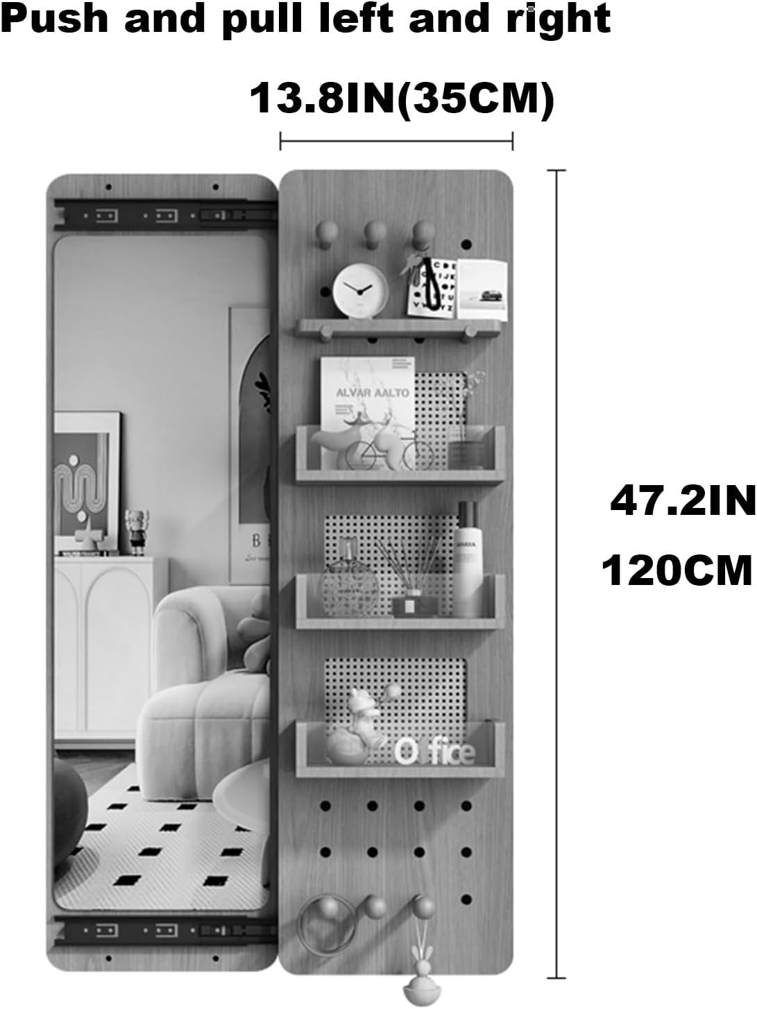 Entrance Mirror, Perforated Panel Wall Entrance Mirror