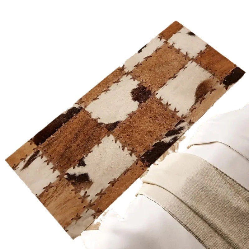 Casual Retro Color Block Imitation Cashmere Carpet Bathing