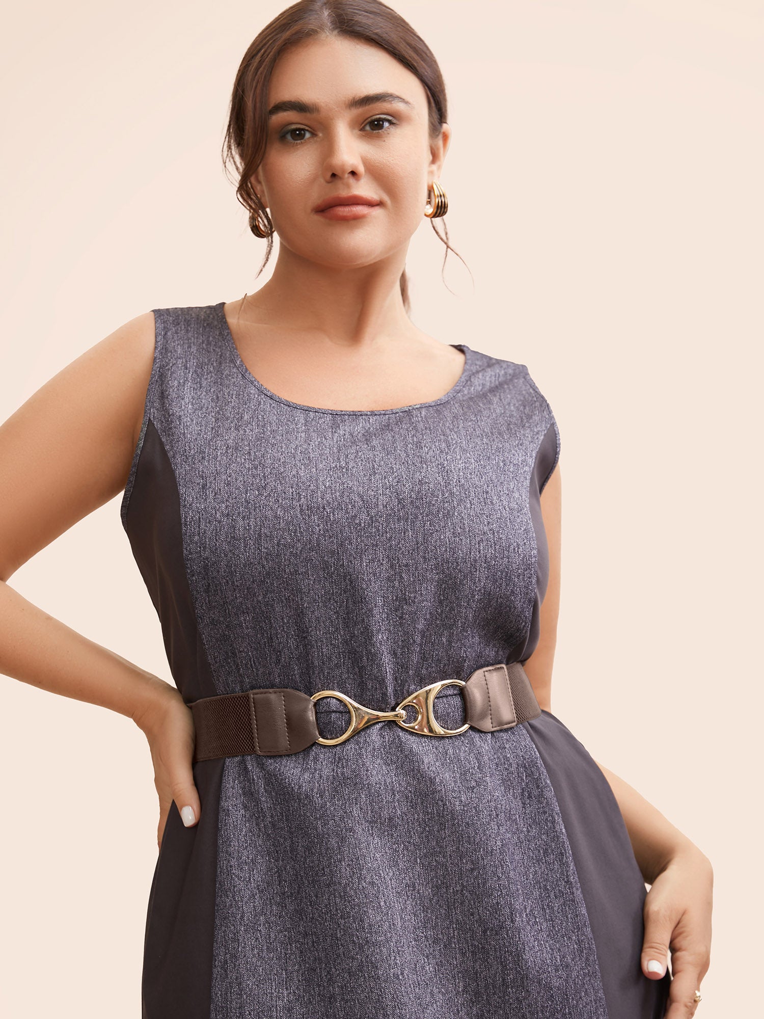 Molded Buckle Leather Thick Waist Belt