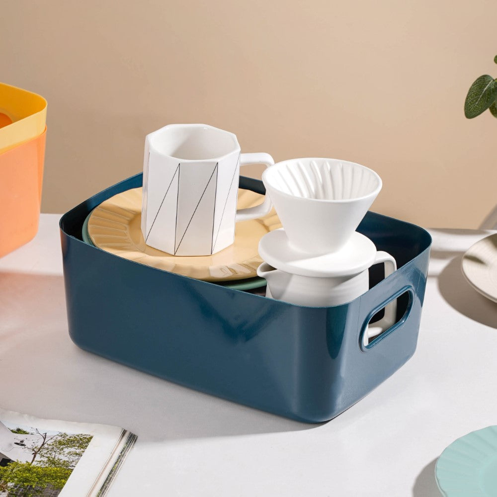 Essentials Storage Basket Blue Set Of 2 11 Inch