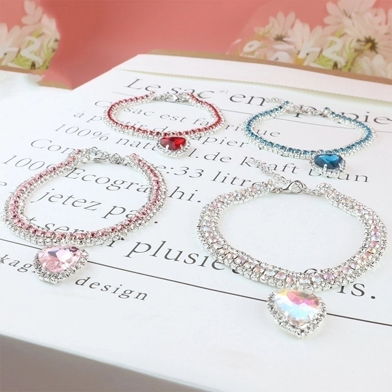 Cute Drill Chain Geometric Heart Shape Pet Accessories