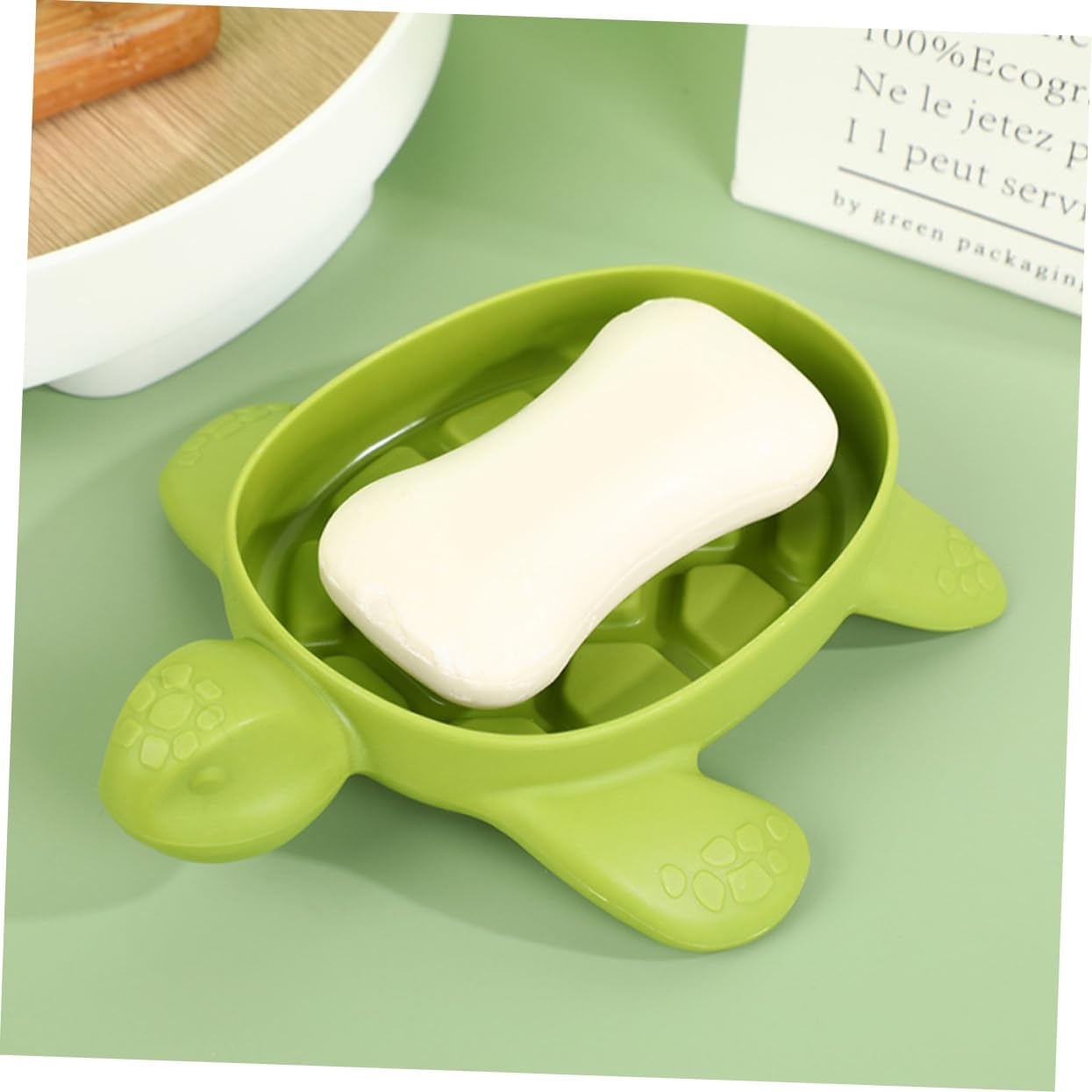 Turtle Soap Dish Holder Soap Storage Draining Tray