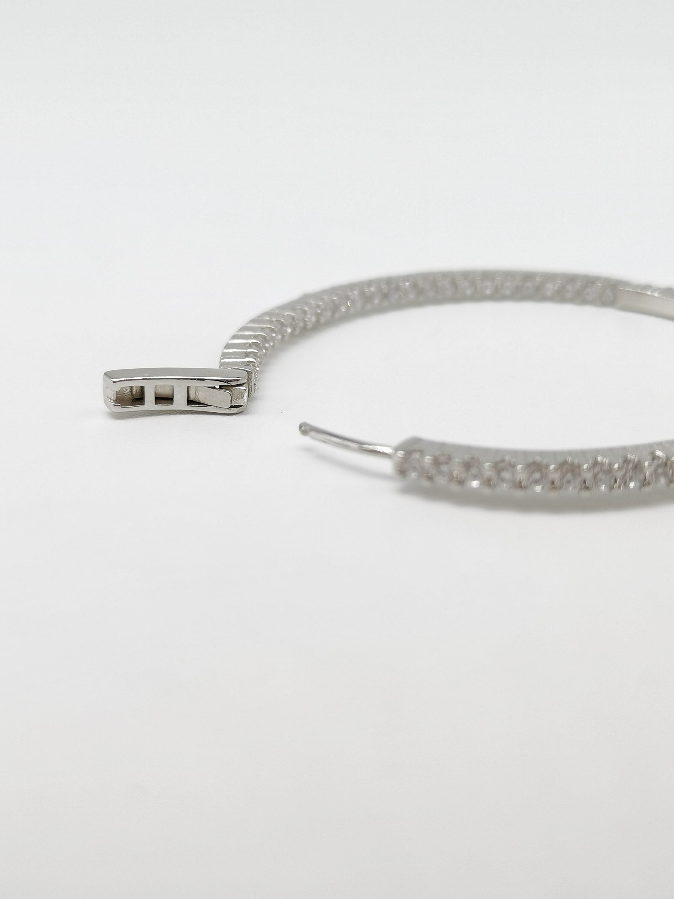 925 Sterling Silver Cubic Zirconia Hoop Earrings