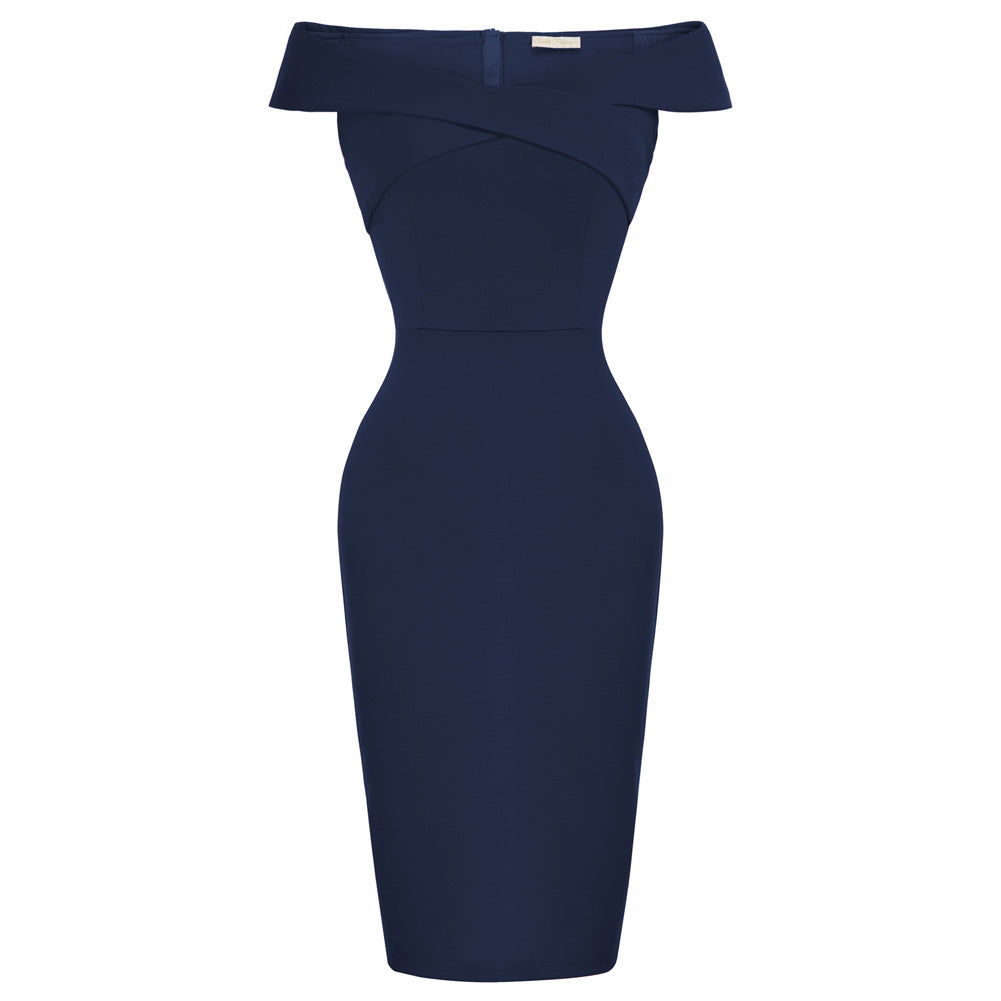 Vintage Off Shoulder V Neck Bodycon Pencil Dress Short Sleeve Homecoming Bodycon Dress Work Cocktail