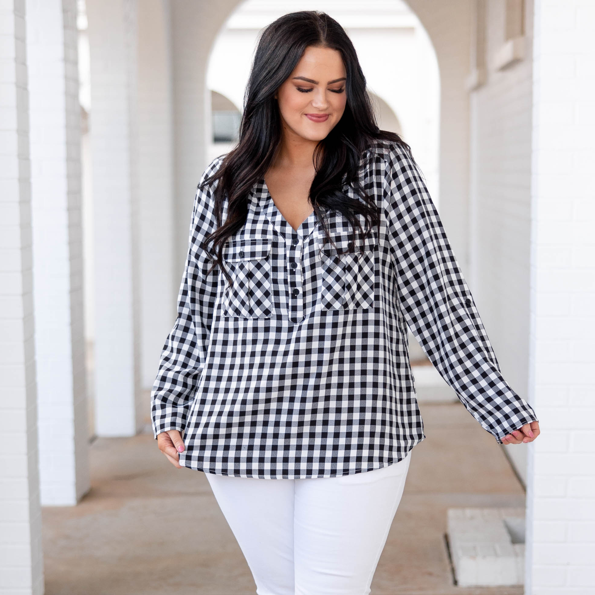 New Sight Top. Gingham