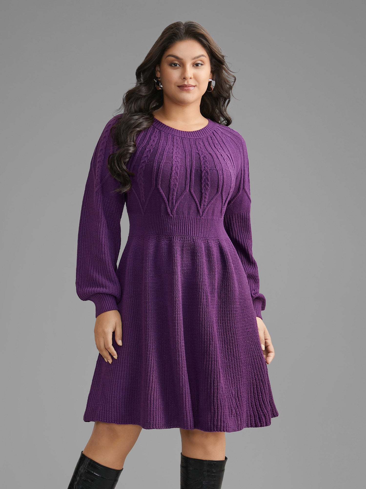 Cable Knit Texture Raglan Sleeve Pullover