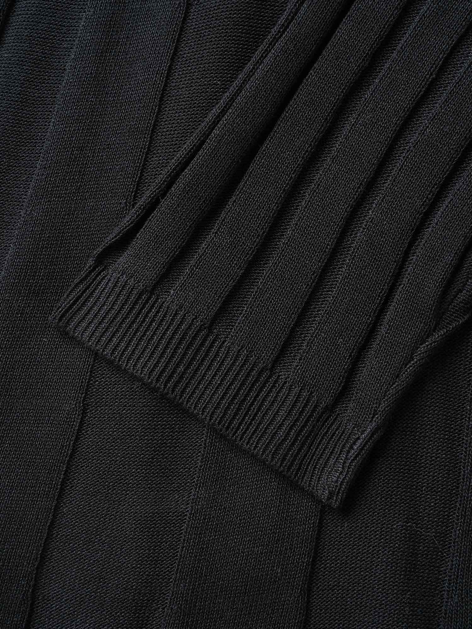 Plain Textured Kimono Collar Cardigan