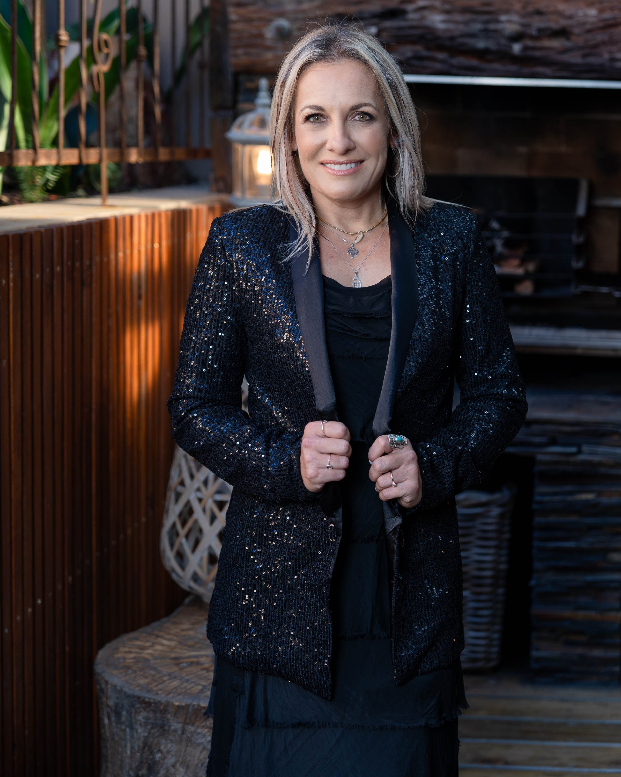 Starry Night Sequin Jacket | Black