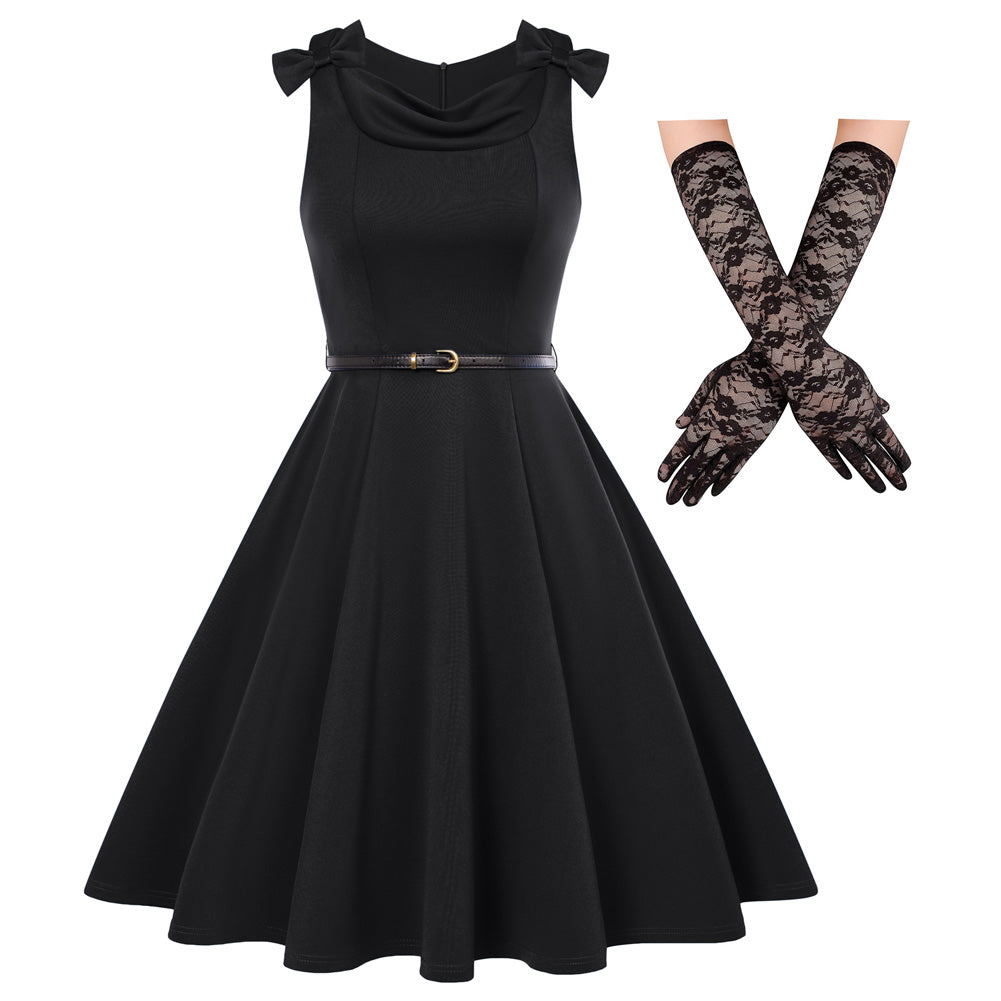 Sleeveless A Line Dress Vintage Cocktail Party Dress Swing Dress for Wedding Guest