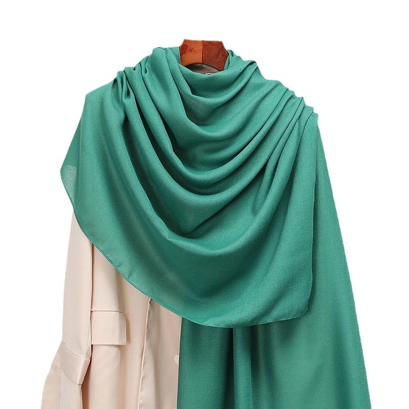 Women's Elegant Minimalist Solid Color Polyester Scarf