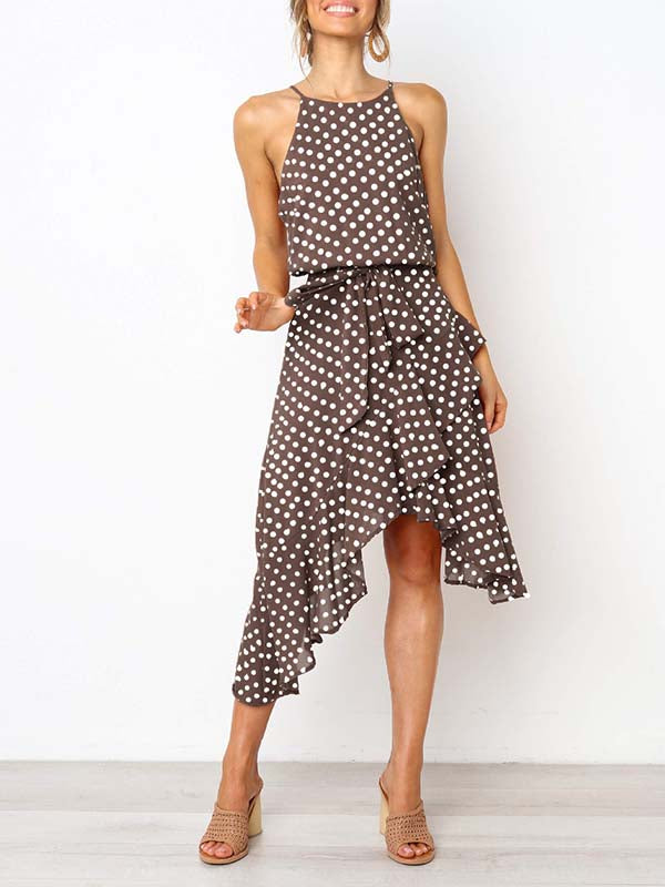 Irregular Polka Dot Dress