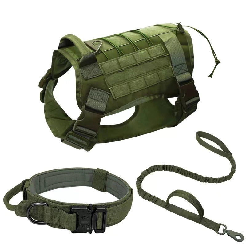 In Stock Dog Tactical Collar Training Large Dog Big Dog Chest Harness Dog Leash Outdoor Dog Walking Vest Clothes