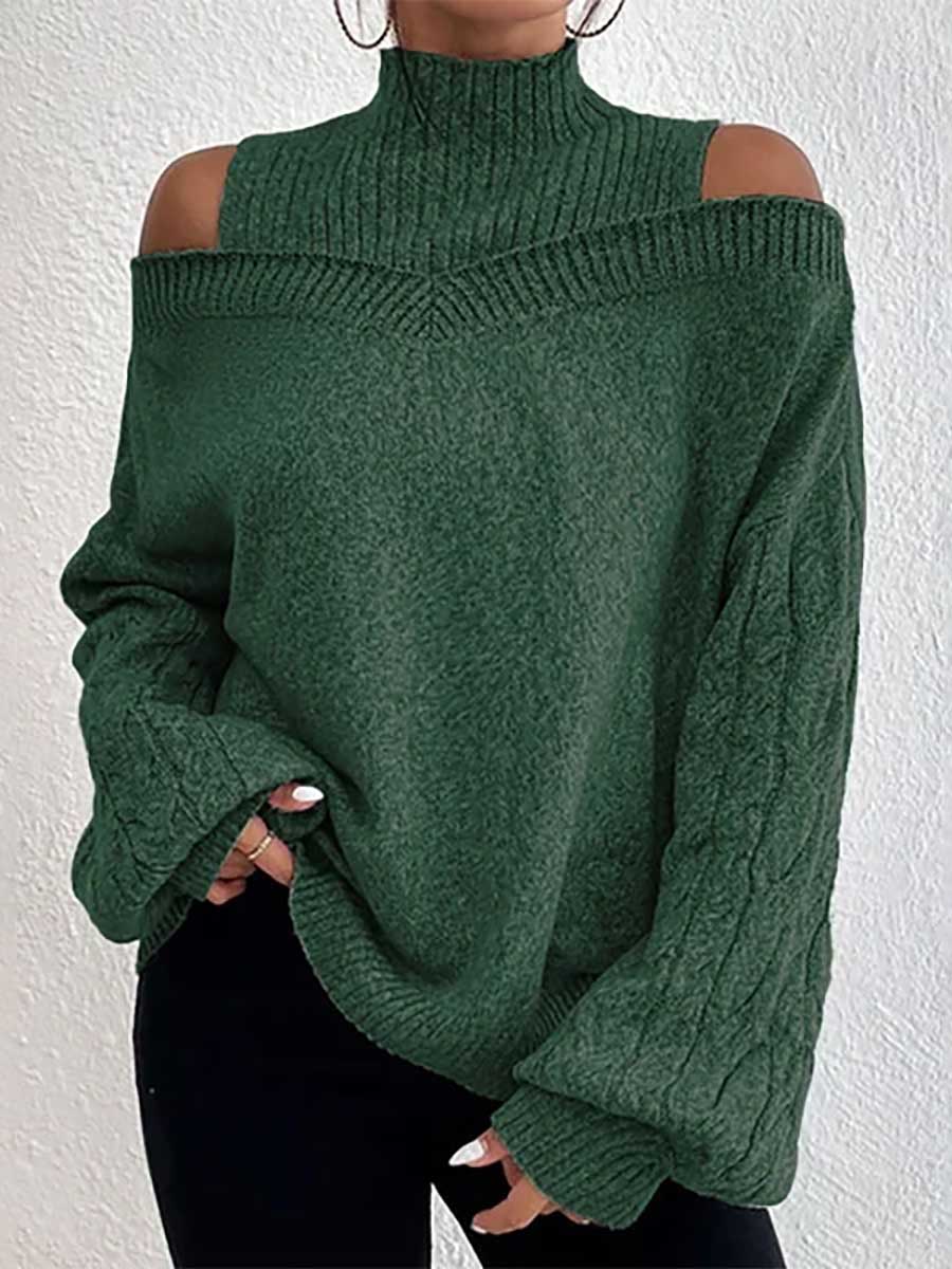 Drop Shoulder Lantern Sleeve Sweater