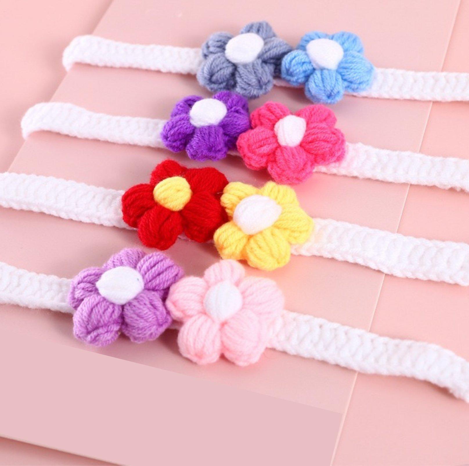 Woolen Knitting Sunflower Pet Collar