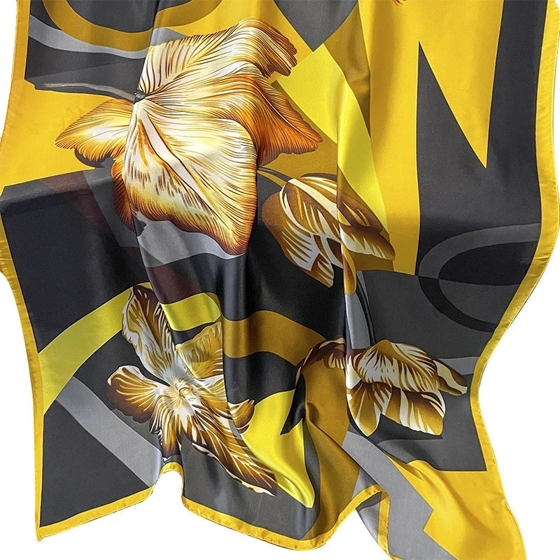 Women's Streetwear Flower Satin Silk Scarves