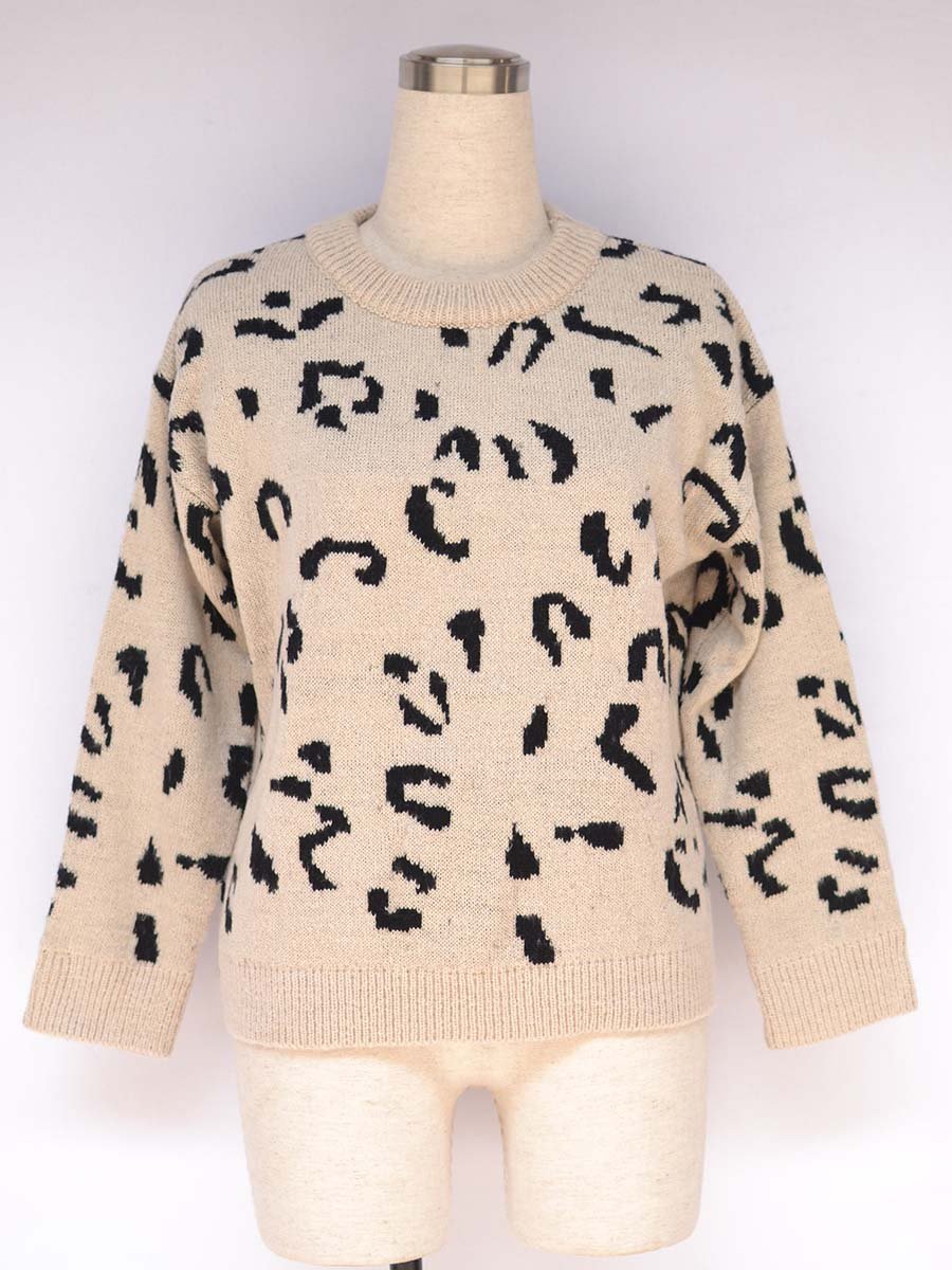 Leopard Printed Knit Sweater