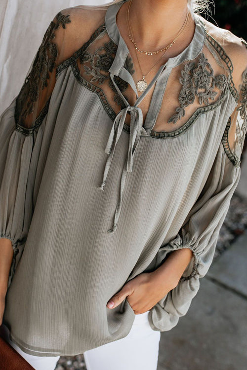 Sweet Love Floral Embroidery Shirt - 3 Colors