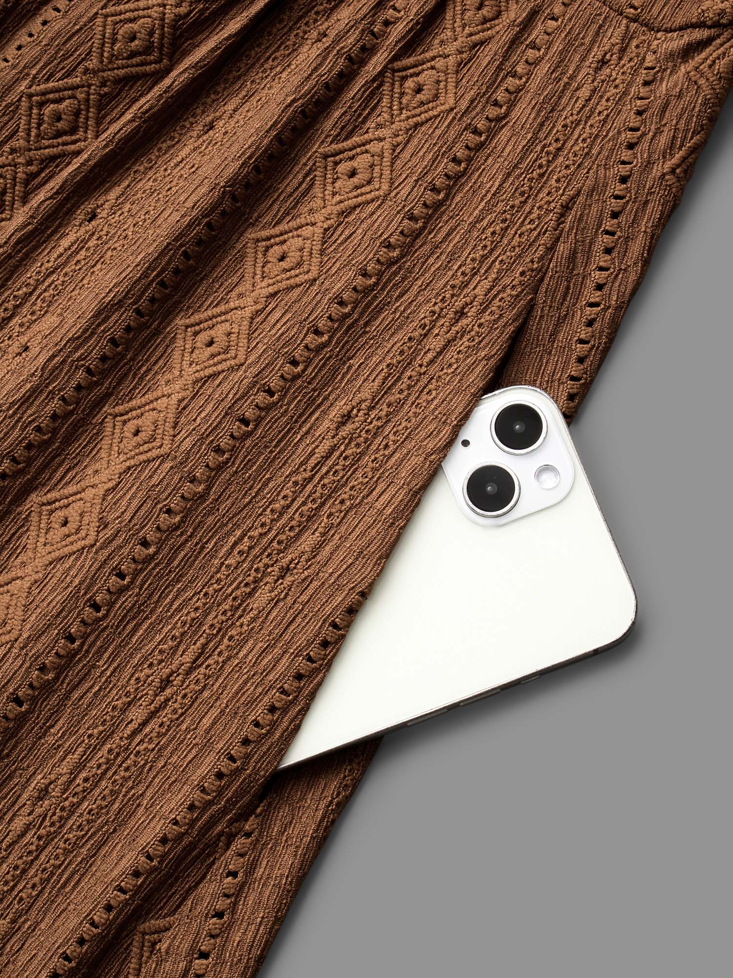 Textured Button Detail Square Neck Knit Dress