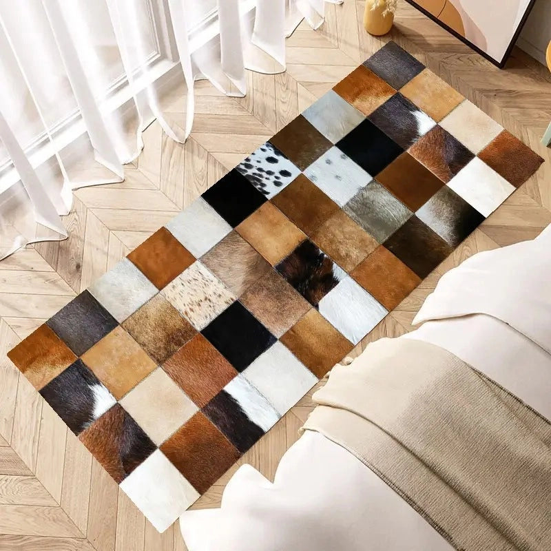 Casual Retro Color Block Imitation Cashmere Carpet Bathing
