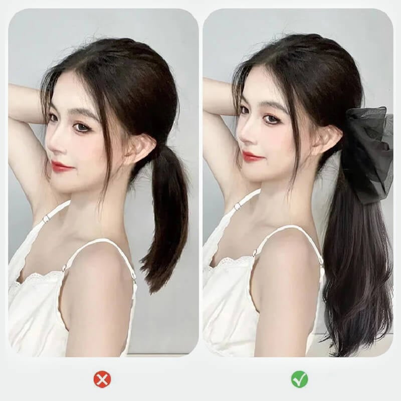 Women's Long Curly Ponytail Wig