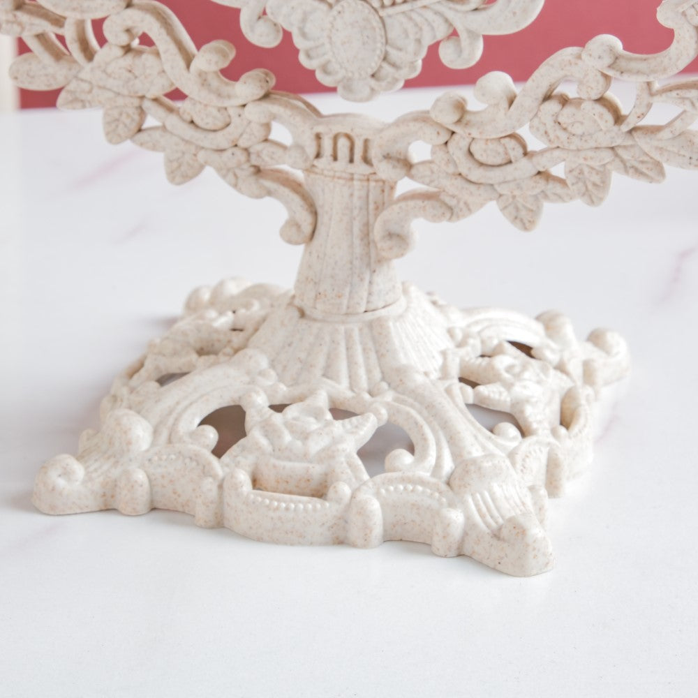 Vintage Heart Double Sided Mirror Ivory