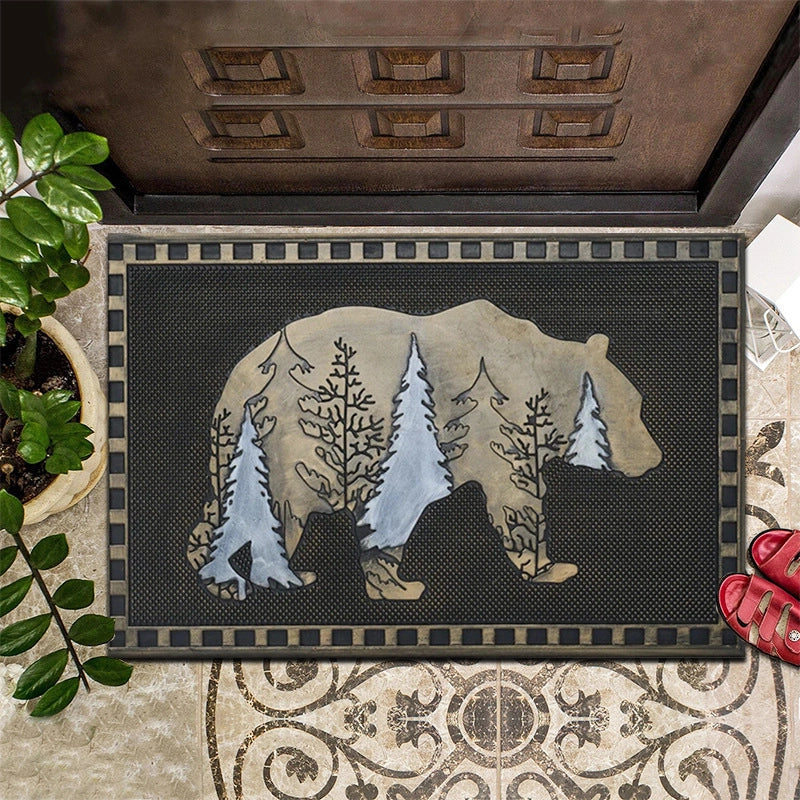 Retro Animal Letter Flower Polyester Carpet Bathing