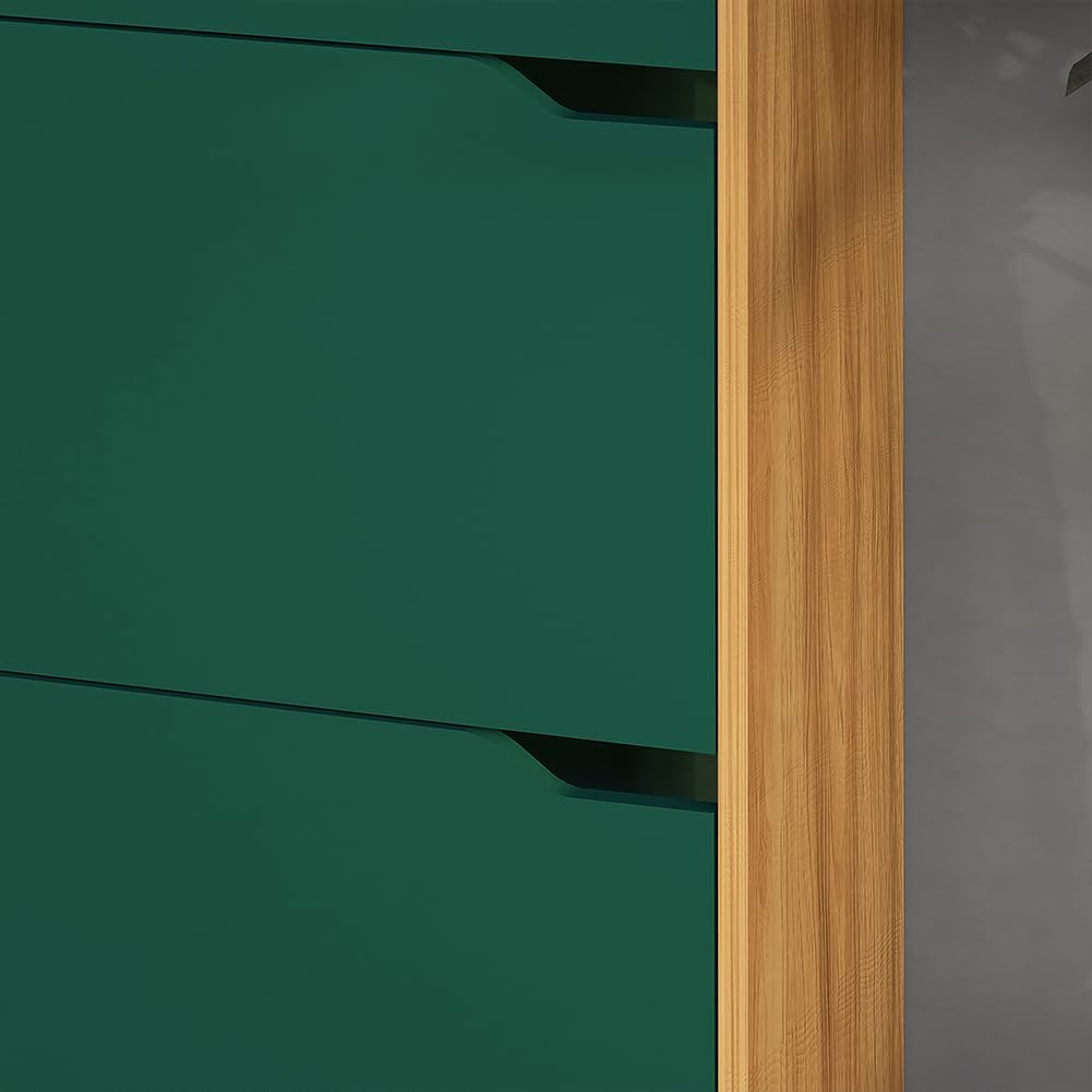 Wood Shoe Cabinet with 3 Doors, Shoe Cabinets, Retractable Handles, Double Depth, 63 x 24 x 115 cm